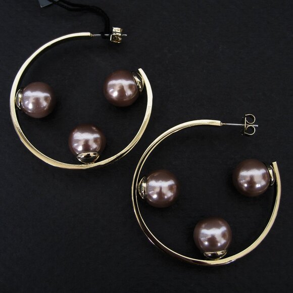 Dyrberg/Kern Orianne pearl hoop earrings - Picture 3 of 5